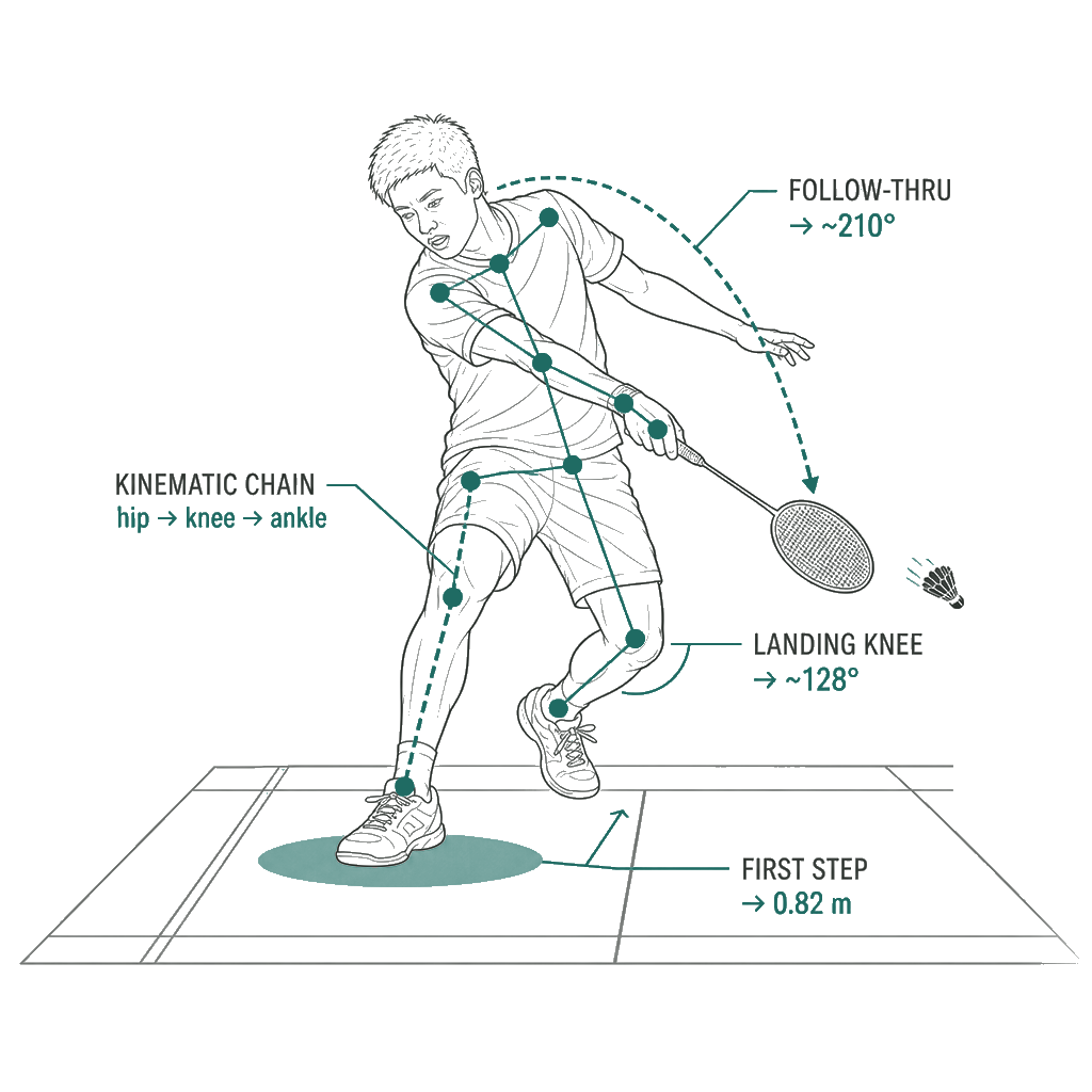 Smash landing follow-through coaching plate